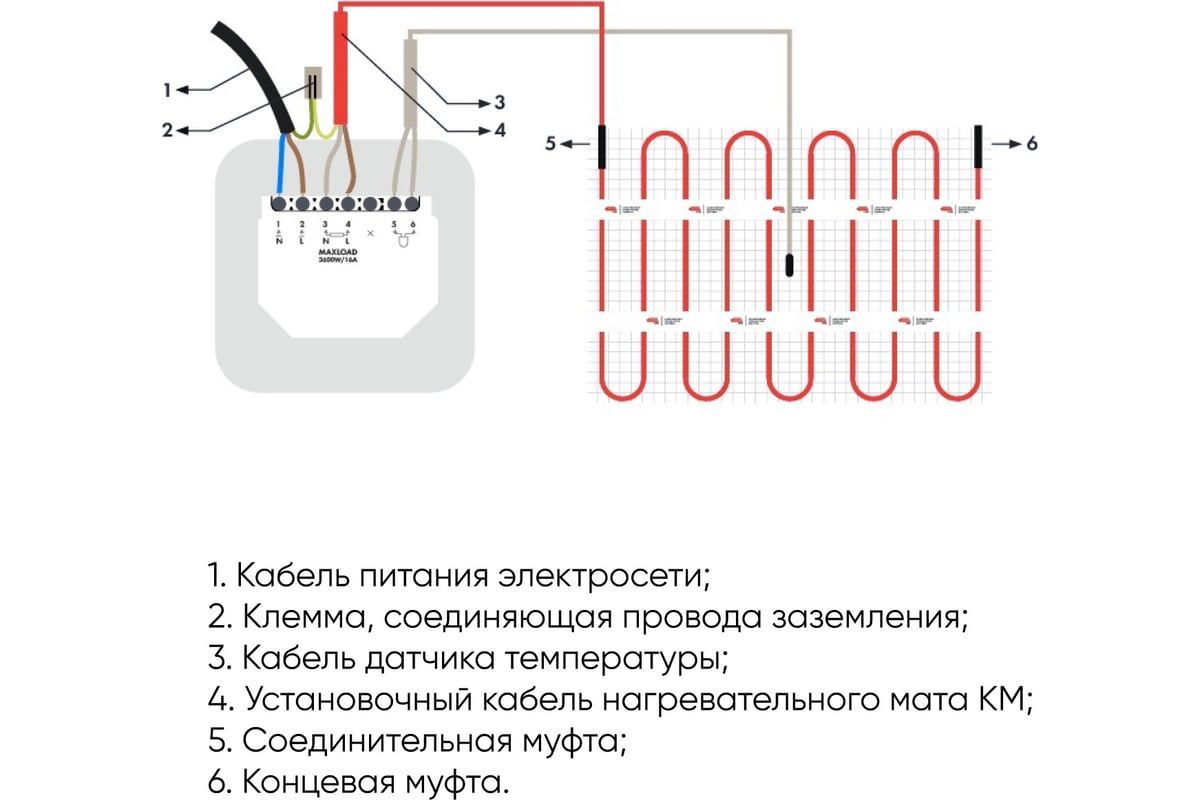 Схема подключения терморегулятора к теплому полу