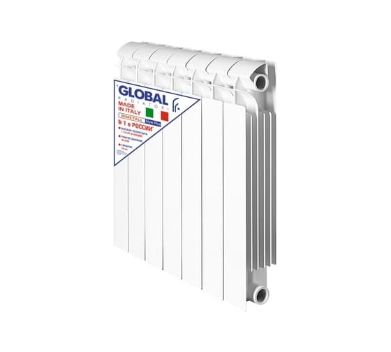 Биметаллический радиатор Global STYLE PLUS 500 12 секций боковое подключение RAN30G1197ELMH