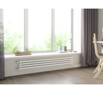 Трубчатый радиатор с прямоугольным профилем 60x30 RETTA 6P 380 мм высотой, 600 мм шириной, 8 секций, нижнее правое подключение, 6P-0600-08 NK-GOR-R RAL9016 белый матовый GUARDO 6P-0600-08 NK-GOR-R R9016(M)