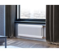 Трубчатый радиатор GUARDO PILON двухтрубный 400 мм высотой, 834 мм шириной, 18 секций, нижнее подключение, белый 2T-0400 18 NK