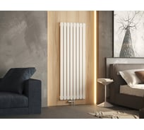 Трубчатый радиатор с прямоугольным профилем 30x60 RETTA 6SP 1800 мм высотой, 380 мм шириной, 5 секций, нижнее правое подключение, 6SP-1800-05 NK-VER-R RAL9016 белый матовый GUARDO 6SP-1800-05 NK-VER-R R9016(M)