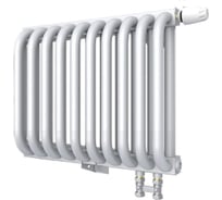 Радиатор стальной 2 трубчатый ROMMER rst 2030/10 нижнее правое подключение белый (в комплекте 4 кронштейна) RG0091E42FEOMK