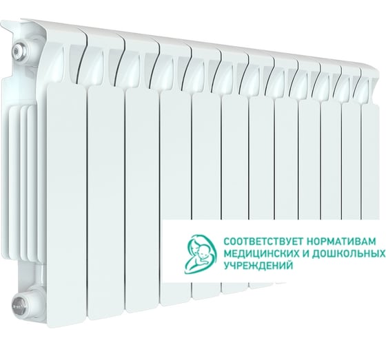 Биметаллический радиатор RIFAR MONOLIT 350 12 секций, боковое подключение RG008M0OJUT6R6 1