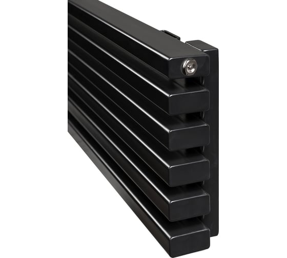 Горизонтальный радиатор c нижним подключением ARBIOLA Compact Gorizont V 1800-63-08 секции, GVR, RAL 9005 матовый черный 254664