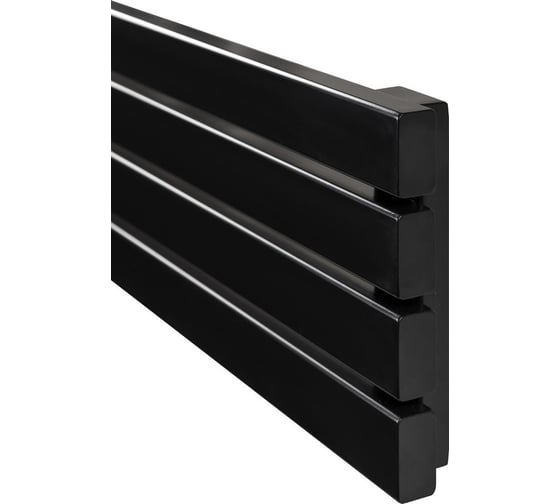 Горизонтальный радиатор ARBIOLA Liner Gorizont V 1500-36-06 6 секций, c нижним подключением, GVR, RAL 9005 матовый черный 258373