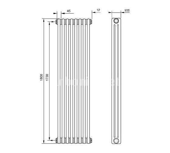 Радиатор Arbonia 1/2 3180/06 № 69 ventil oben RAL9016