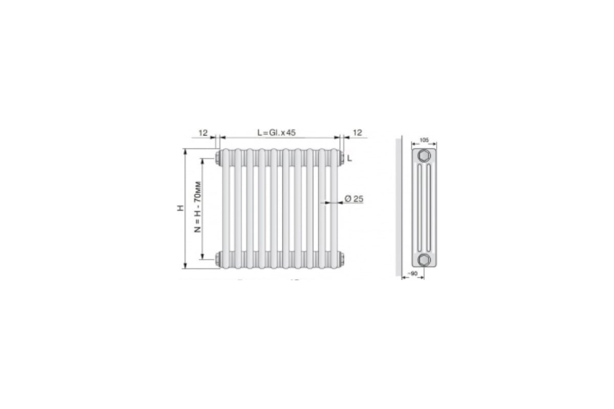 Подключение радиатора arbonia Радиатор Arbonia 3037 18 секций, подключение № 12, 3/4" RAL9016 - выгодная цена,