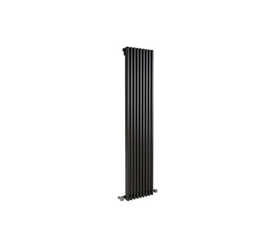 Стальной трубчатый радиатор Loten Grey V 1750 4 секций, черный RAL9005, боковое подключение 061565 1