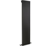 Стальной трубчатый радиатор Loten Grey V 1750 6 секций, черный RAL9005, нижнее подключение 061577