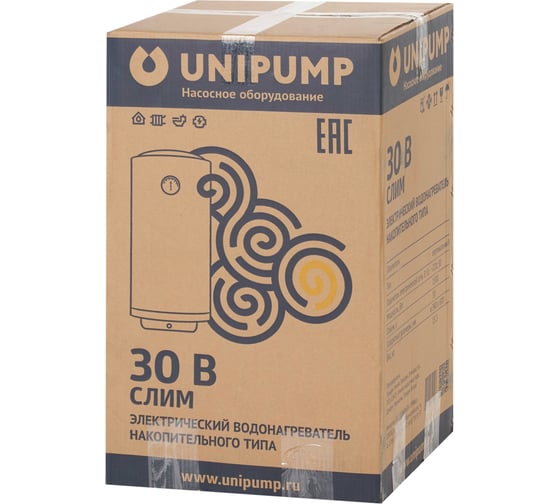 Водонагреватель Unipump СЛИМ 30 В накопительного типа, вертикальный 12419