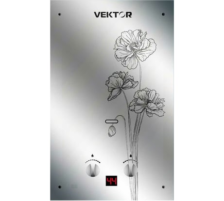 Газовый водонагреватель BaltGaz VEKTOR 10 G черный цветок 30559