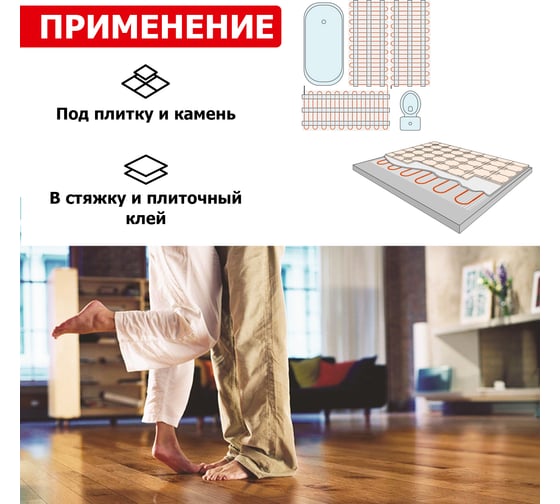 Теплый пол REXANT PRO, 440 Вт,  двухжильный с экраном 51-0012