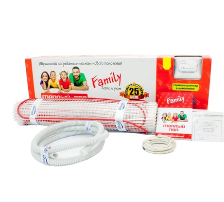 Тёплый пол Обогрев Люкс Family 375 Вт 2,5 м/кв с терморегулятором UT-00003191