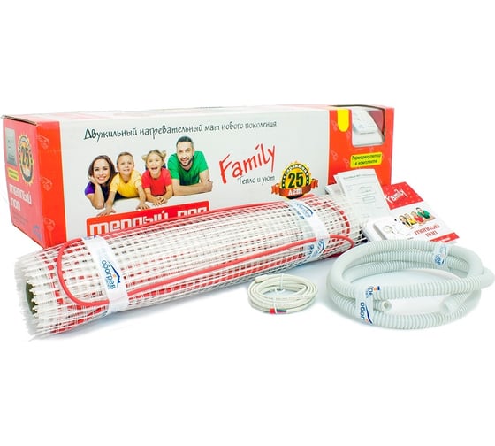 Тёплый пол Обогрев Люкс Family 225 Вт 1,5 м/кв с терморегулятором UT-00003189