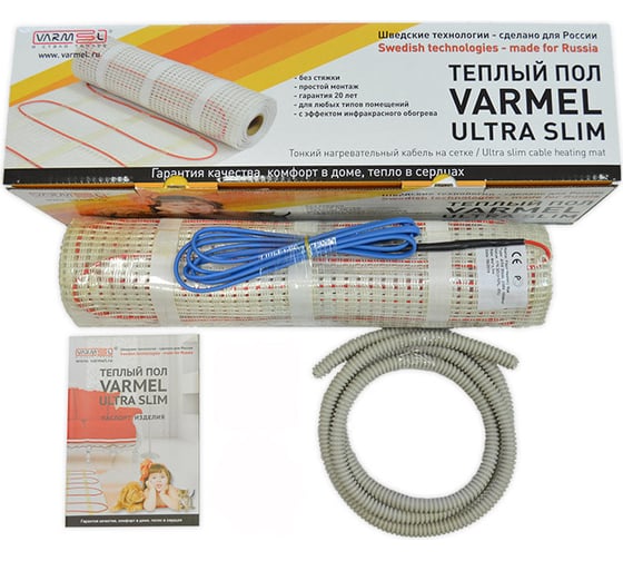 Нагревательный мат VARMEL Ultra Slim Twin 5,0м2 -750Вт теплый пол под плиточный клей 76