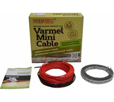 Нагревательный кабель VARMEL Mini Cable 1680Вт-15Вт/м 112м теплый пол под плиточный клей 57