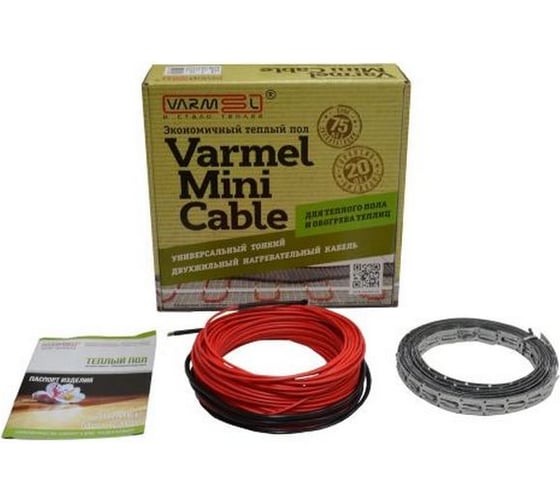 Нагревательный кабель VARMEL Mini Cable 510Вт-15Вт/м 34м теплый пол под плиточный клей 58 1