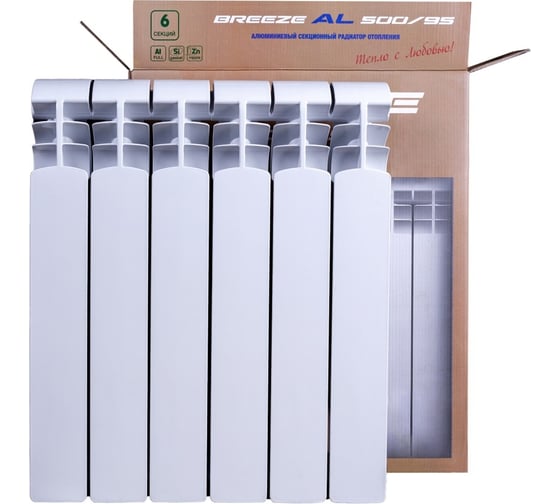 Радиатор отопления BREEZE AL500/ 95, 6 секций AL500/95-6
