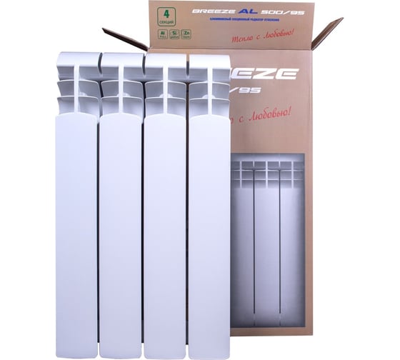 Радиатор отопления BREEZE AL500/ 95, 4 секции AL500/95-4