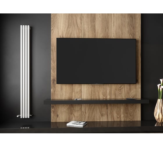 Вертикальный стальной радиатор GUARDO Retta 6P 2000x380 мм, 8 секций, S=22м², нижнее правое подключение 6P-2000-08 NK-VER-R R9016(M)