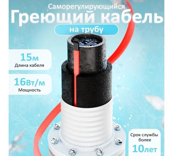 Комплект саморегулирующегося кабеля AlfaOpt AlfaKit №1 16-2-15 AK1-16-2-15