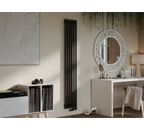 Вертикальный стальной радиатор GUARDO Torre 3D 1800х582 мм, 12 секций, S=23м², нижнее правое подключение 3D-1800-12 NK-VER-R R9005(M)