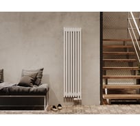 Вертикальный стальной радиатор GUARDO Torre 3D 1500х282 мм, 6 секций, S=9м², нижнее по краям подключение 3D-1500-06 BK-GOR R9016(M)