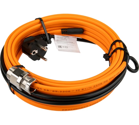 Кабель греющий саморегулирующийся PROCONNECT 10 ККНС 2ЛПп-ЭЛ 65/85, в трубу, 8м/80Вт 51-0604-4 1