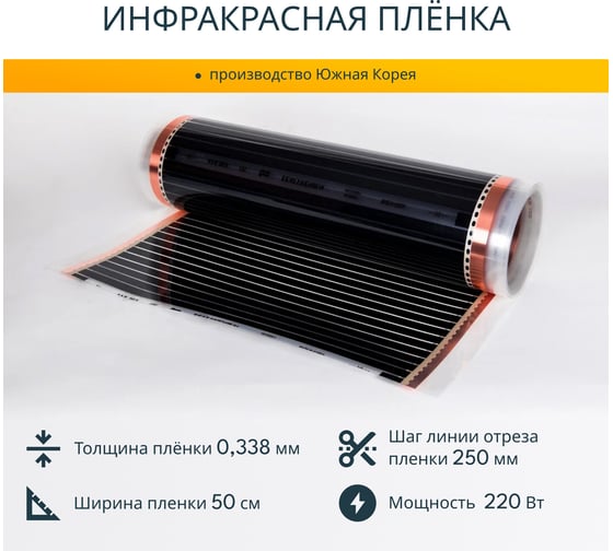 Комплект теплого пола с Wi-Fi терморегулятором Манотек 0,5 м² infra_0.5_e51_wifi