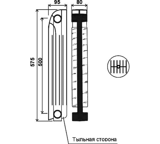 Биметаллический радиатор Global STYLE PLUS 500 6 секций, боковое подключение RG008UNRCR4LH7