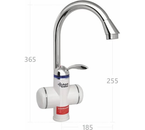 Смеситель для кухни с электронагревом Aquakratos с УЗО, белый, 3 кВт 31DY56