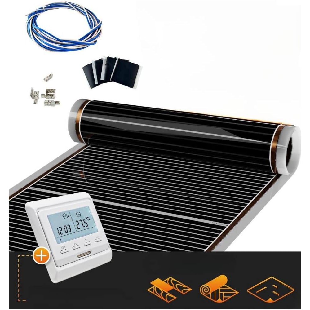 Теплый пол инфракрасный Манотек 100 см, с wi-fi терморегулятором, 3 ...