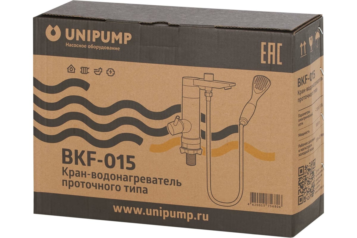 Кран водонагреватель unipump проточного типа bkf 015 38709