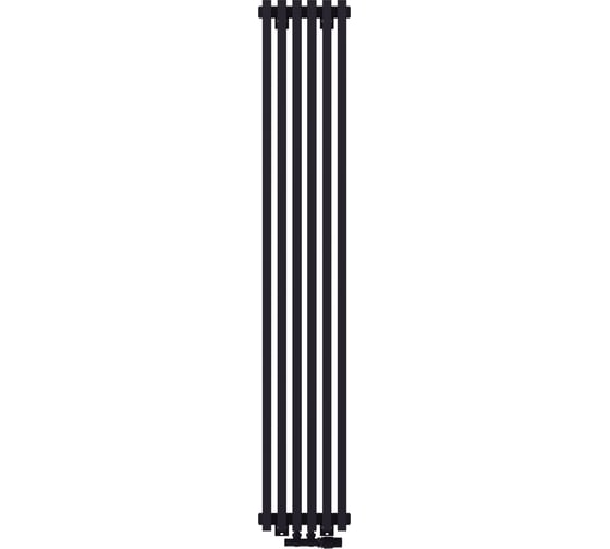 Радиатор КЗТО QUADRUM 60 V 1750-6 R RAL 1T103S9005 чёрный матовый муар QUD60V1175006RRAL1T103S9005