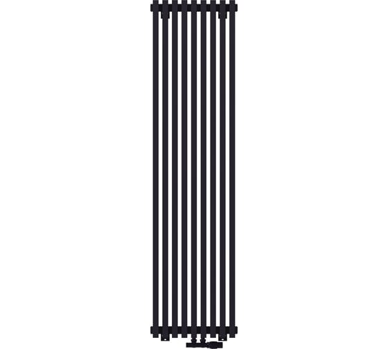 Радиатор КЗТО QUADRUM 60 V 1750-9 R RAL 1T103S9005 чёрный матовый муар QUD60V1175009RRAL1T103S9005