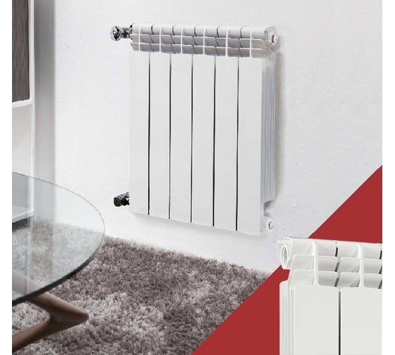 Биметаллический радиатор Fondital ALUSTAL 500/100 BIANCO 6 секций R90103406