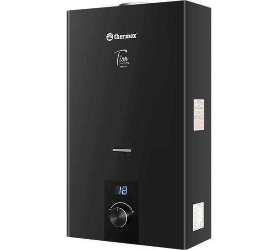 Водонагреватель газовый проточный бытовой THERMEX T 20 D (Black) ЭдЭБ05002