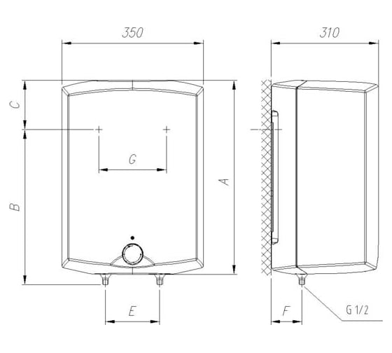 Накопительный водонагреватель над раковиной Gorenje RQLAGL2GK9DI2N