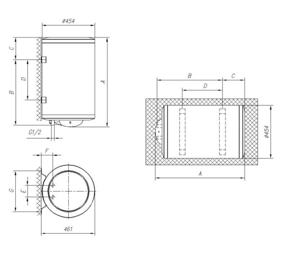 Накопительный электрический водонагреватель Gorenje RG008Q0TH59RIT