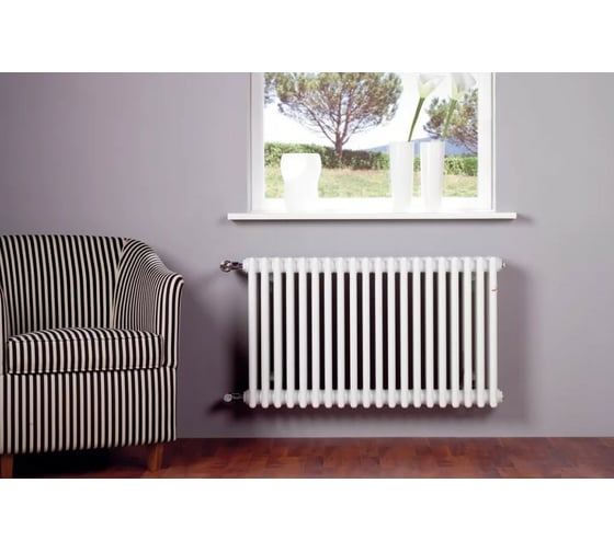 Трубчатый радиатор Zehnder Charleston 3057/26/№1270/RAL 9016, 3/4