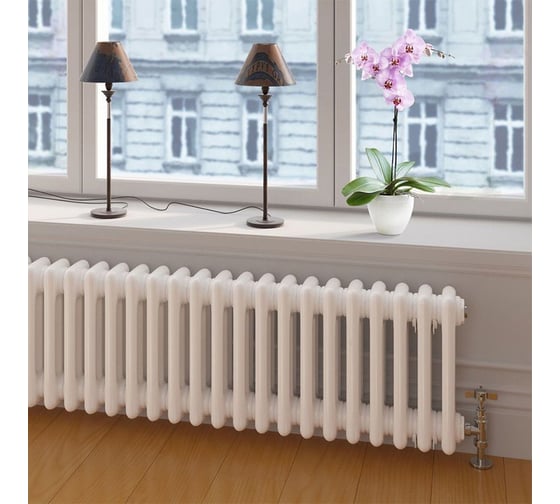 Трубчатый радиатор Zehnder Charleston 3037/30/№1270/RAL 9016, 3/4