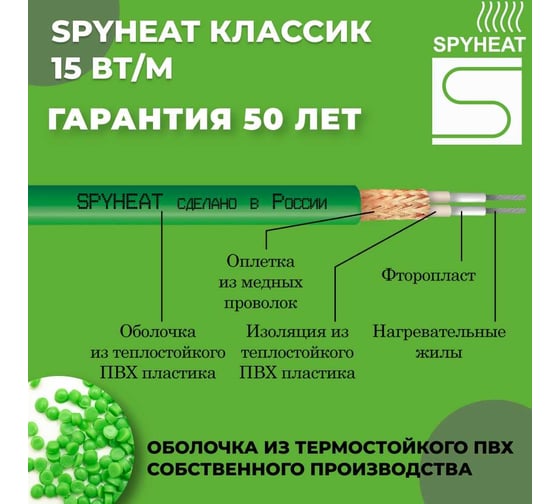 Теплый пол SPYHEAT SHD-15-150 без термостата