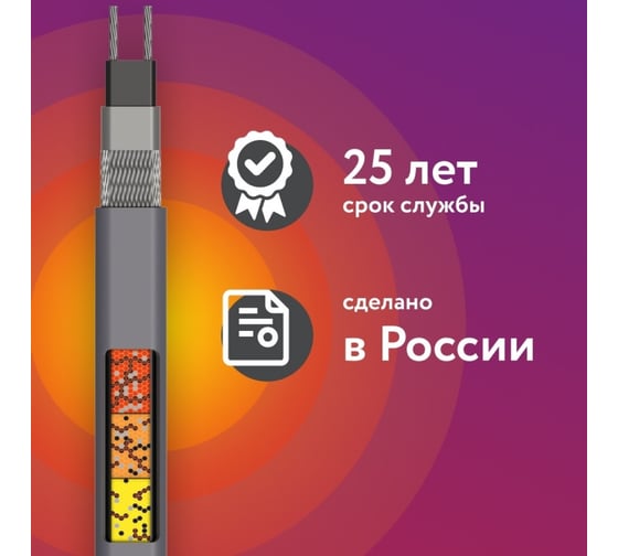 Греющий кабель для обогрева труб, водостоков и кровли RoofMate 32 Вт, бухта 250 м 2281038
