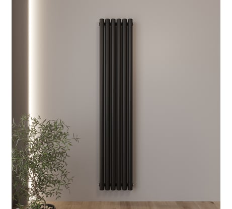 Радиатор Faberg Steelion 1 трубный, 50 мм диаметр, подключение - нижнее-правое, секций - 6, высота - 1800, цвет - RAL9005 FB.702.1.1800.6.9005