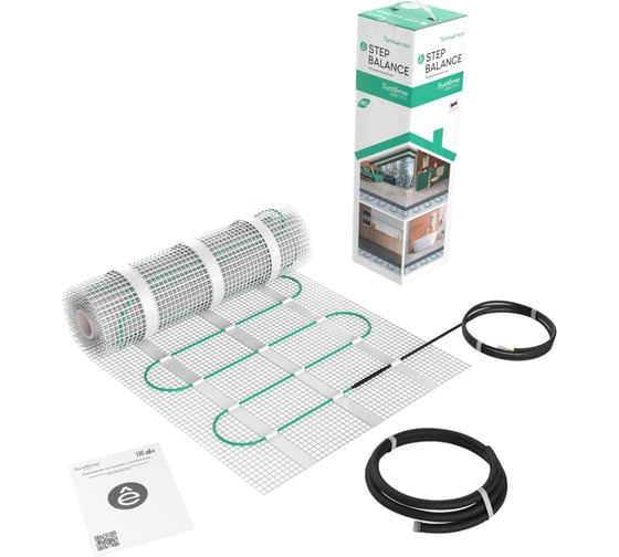 Теплый пол мат нагревательный Systeme Electric STEP BALANCE, 150 Вт/м2, 450 Вт, 3 м2 SBM150030 1