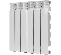 Радиатор алюминиевый STOUT GAMMA 500 6 секций, боковое подключение, белый RAL 9010 SRA-3310-050006 RG0093CTCOPUKK