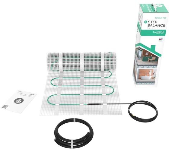 Теплый пол (мат нагревательный) Systeme Electric Step Balance, 150 Вт/м2, 525 Вт, 3,5 м2 SBM150035 1