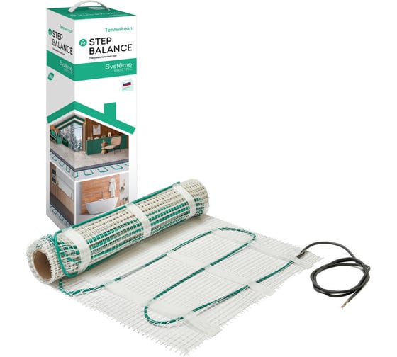 Мат нагревательный (теплый пол) Systeme Electric STEP BALANCE, 150 Вт/м2, 1800 Вт, 12 м2 SBM150120