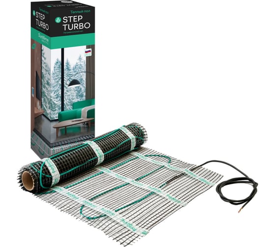 Мат нагревательный (теплый пол) Systeme Electric STEP TURBO, 200 Вт/м2, 2000 Вт, 10 м2 STM200100 1