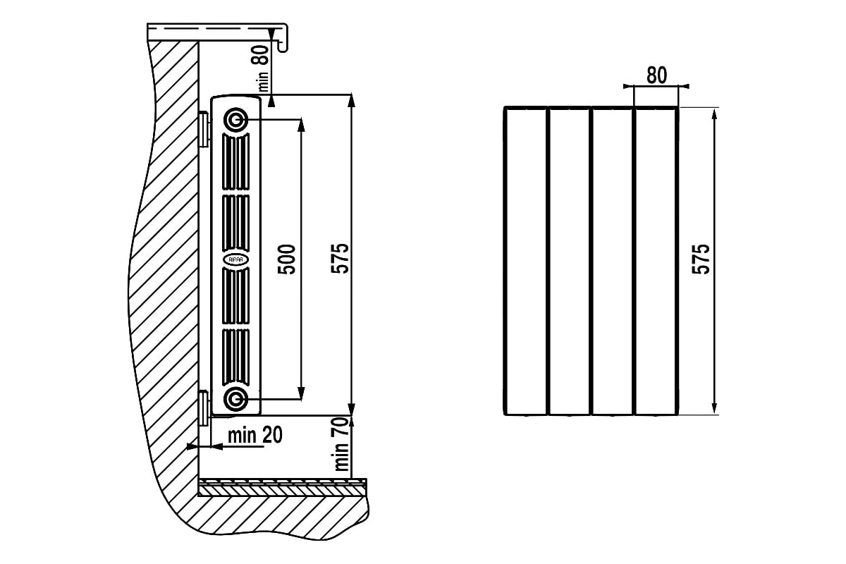 Чертеж батареи. Радиатор Rifar Supremo 500 14 секций. Радиатор Rifar Supremo 350 10 секций биметаллический. Радиатор биметаллический Rifar Supremo 500 8. Rifar Supremo Ventil 500 / 14 секций.